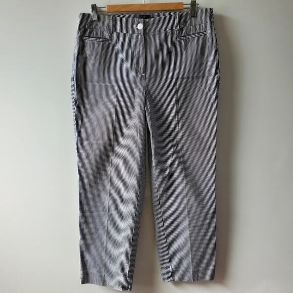 Talbots The Perfect Crop B&W striped Cotton Casual structured pants Size 8 - Picture 2 of 6